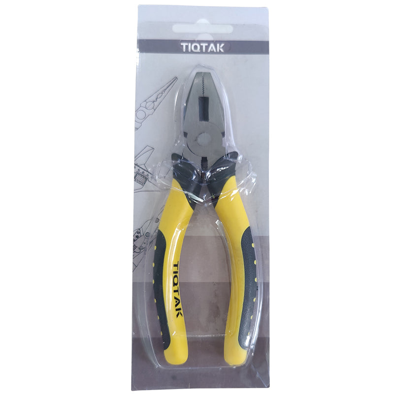TIQTAK Combination Pliers 6” Machined Extra Strength Gripping Jaws Pincers - Heavy Duty Side Cutting Pliers for wire and cables - Harden Fine Carbon Steel