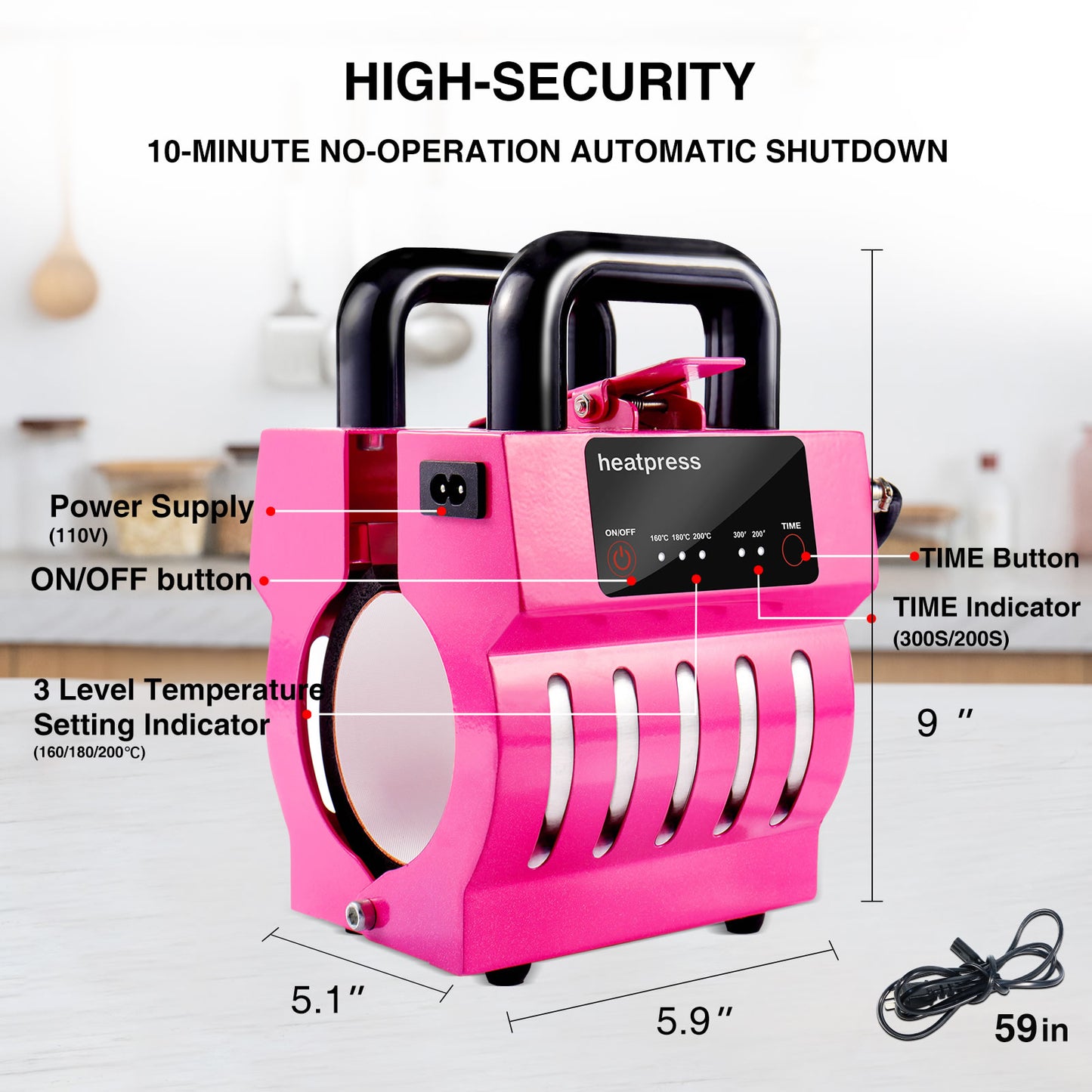 TIQTAK Mug Sublimation Heat Press Machine 110V Mini Cup Press Machine 11-15 OZ Customized Coffee Mugs 16 OZ Skinny Straight Tumblers Heat Transfer Sublimation Machine