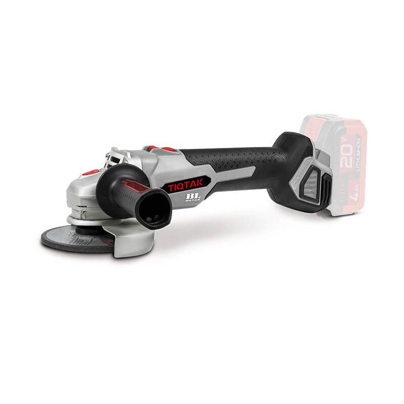 TIQTAK Cordless Angle Grinder 125mm 20V 8000 RPM Soft Start Restart Protection