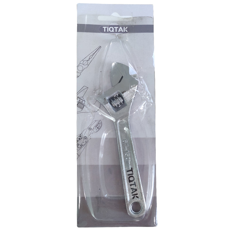 TIQTAK 6 Inch Adjustable Wrench Forged, Heat Treated, Chrome-plated 1PCS