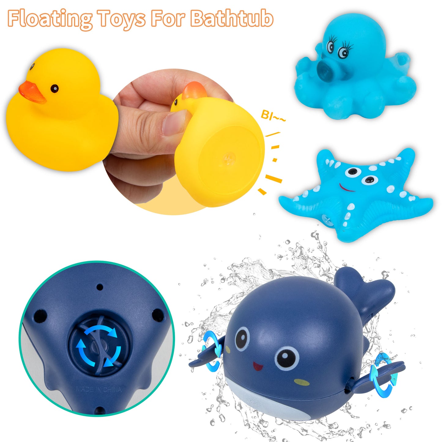 Treetoi Toddler Shower Toys Electric Shark Bath Shower Head for Kids Baby Bath Sprayer Bathtub Toys Pool Floating Toys Bathing Time Gifts for Kids